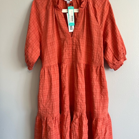 Steve Madden Ruffle Tiered Babydoll Mini Dress Size XL Ginger Beach Vacation - Picture 3 of 9